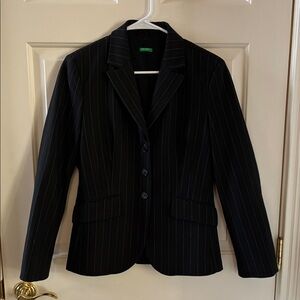 United Colors Of Benetton Black Striped Women's Blazer